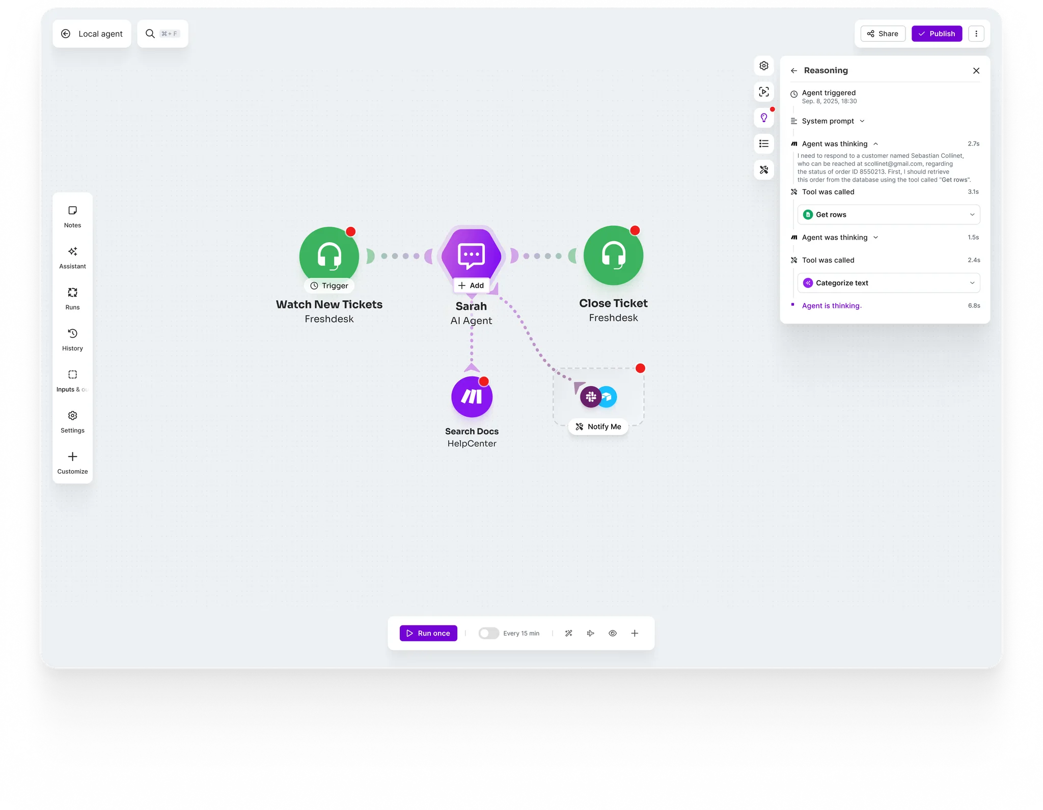 Make AI Agents scenario and reasoning interface