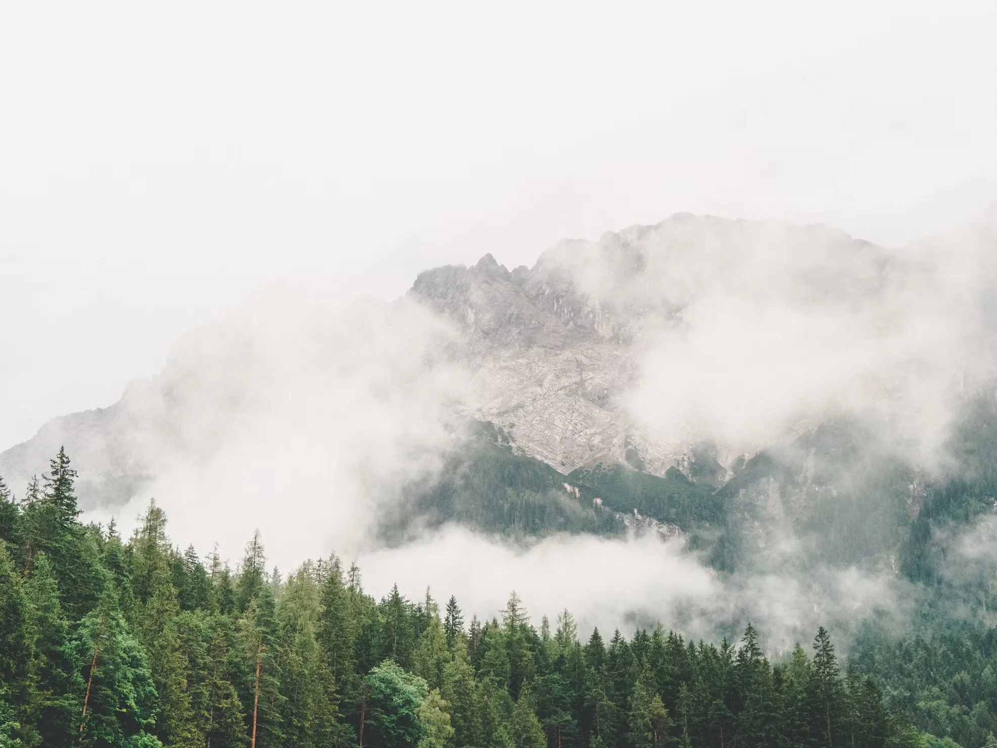 Mountain landscape in the clouds